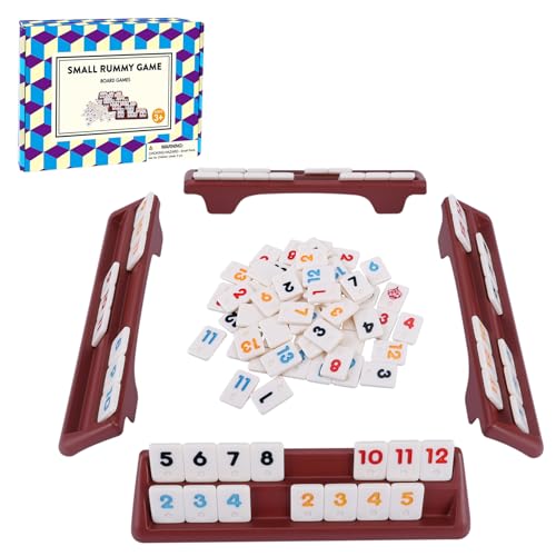 106 Rummy Tiles Set with 4 Double Tile Holders (110 Count)