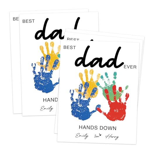Best Dad Ever Handprint Art Craft Kit Birthday Gift for Dad from Daughter Son