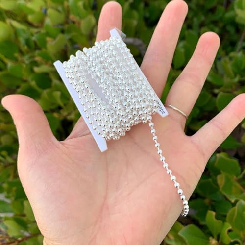 5 Feet Real 925 Sterling Silver Ball Bead Chain Link Findings 3mm (5 Foot)
