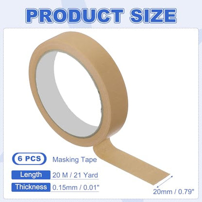 Masking Tape 0.8 Inch x 21 Yard Painter's Tape Brown Paint Tapes for DIY Crafts Arts Drawing Decoration Labeling Car Painting Artist Teachers