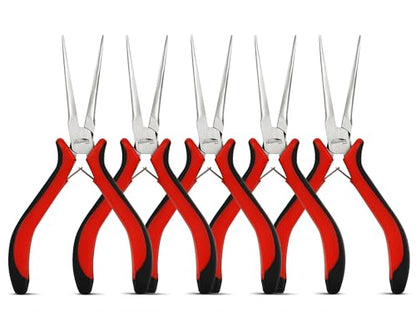 5-Pack 5.5-Inch Long Needle Nose Pliers, Mini Jewelry Pliers (5 Count)