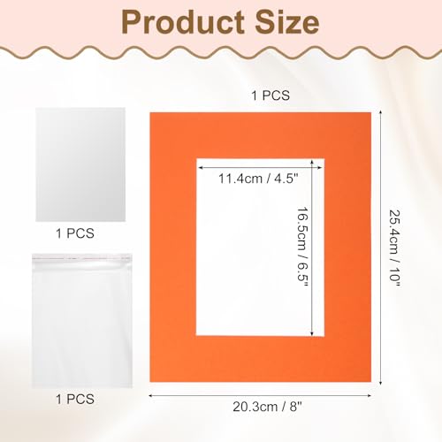 Picture Mats 8 x 10 Mat Board Center for 5 x 7 Pictures Acid Free White Core Bevel Cut Frame Mattes with Backing for Display Art Measuring