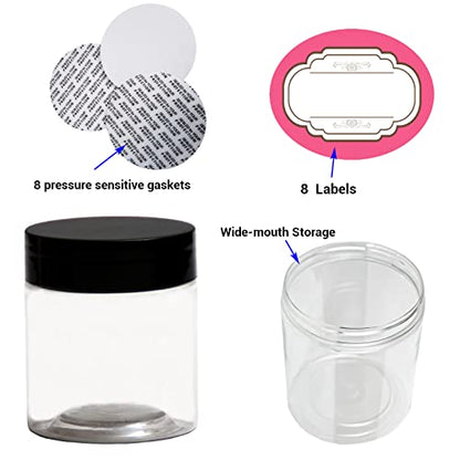 4 oz Plastic Jars with Lids (8 Count)