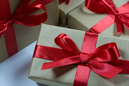 1 Inch Dark Red Solid Satin Ribbon for Gift Wrapping