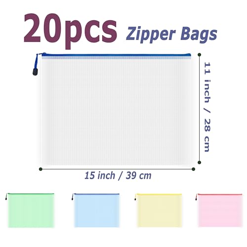 20pcs Mesh Zipper Pouch Bags (20 Count)