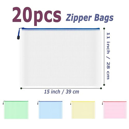 20pcs Mesh Zipper Pouch Bags (20 Count)