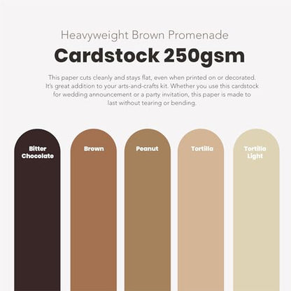 Brown Cardstock Paper 8.5x11 50 Sheets (50 Count)