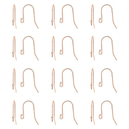 925 Rose Gold flashed Sterling Silver Ear Wires Ball End Earring Hooks for Drop Dangle Earrings Jewelry Making (24 Count)