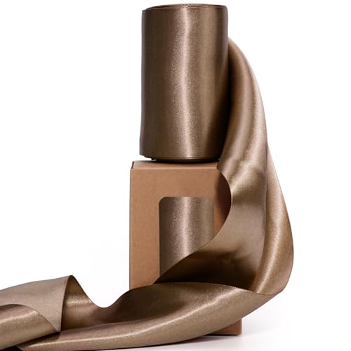 Brown Satin Ribbon 4 Inch x 10 Yards Double Faced