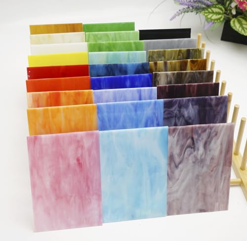 26 Pieces Stained Glass Sheets Variety Pack (26 Count)