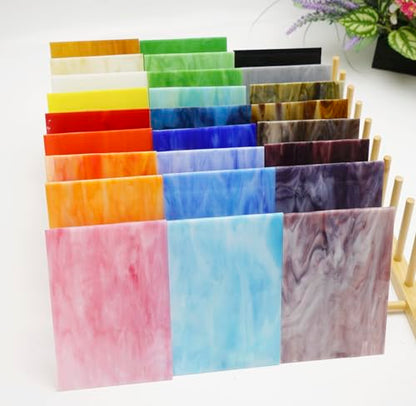 26 Pieces Stained Glass Sheets Variety Pack (26 Count)