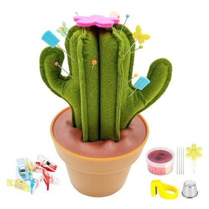 Saguaro Shaped Pin Cushion with Sewing Notions