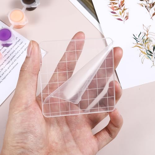 6PCS Acrylic Stamp Block with Grid Lines (6 Count)