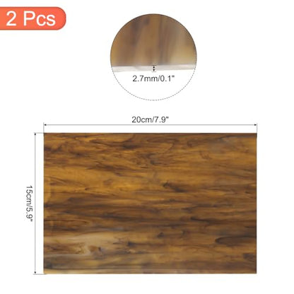2 Pcs Stained Glass Sheet Mosaic Tile 7.9 Inch x 5.9 Inch Coffee Stained Glass Sheets for Crafts DIY Art Project
