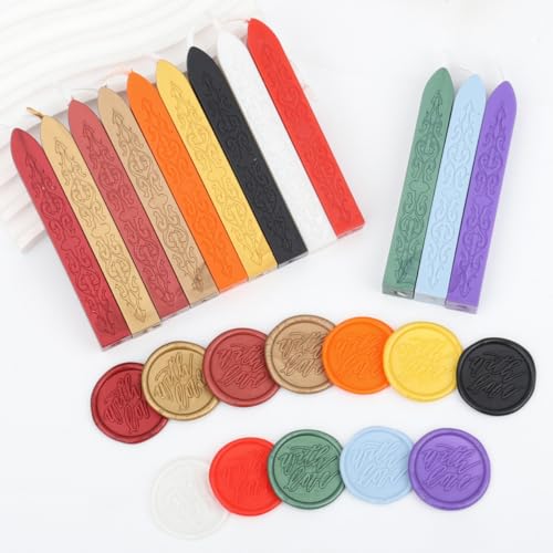 12Pcs Sealing Wax Sticks with Wicks (3 Ounce)