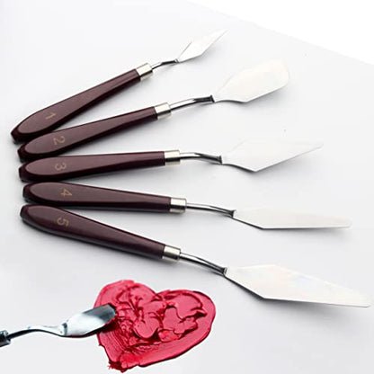 5 Piece Palette knifes Painting Knife Set Supplies for Oil