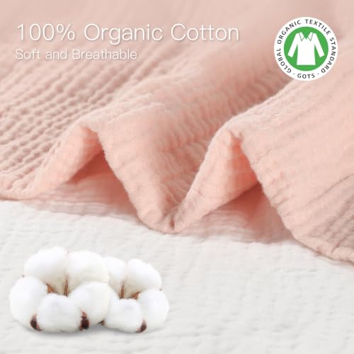 Organic Baby Bassinet Sheets 2 Pack 33”x17” 100% Muslin Cotton for Baby Girl Boy (2 Count)