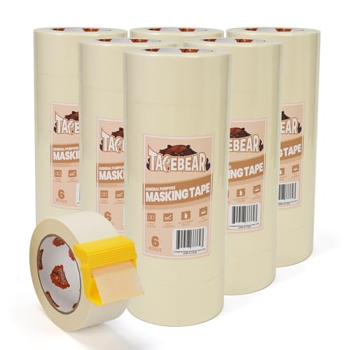 Masking Tape with Dispenser 1.88" x 60Yards Beige White (36 Count)