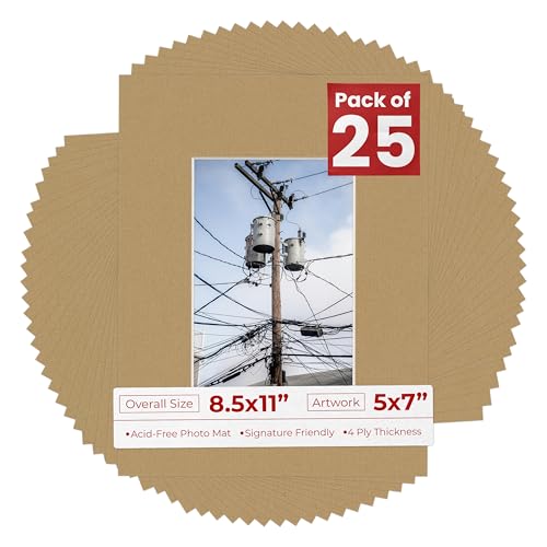 5x7 Mat for 8.5x11 Frame (25 Count)