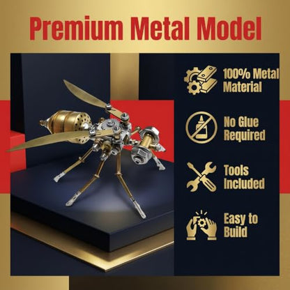 3D Metal Puzzle Steampunk Vespa Mechanical Model DIY Assembly for Adults 140+ PCS 2