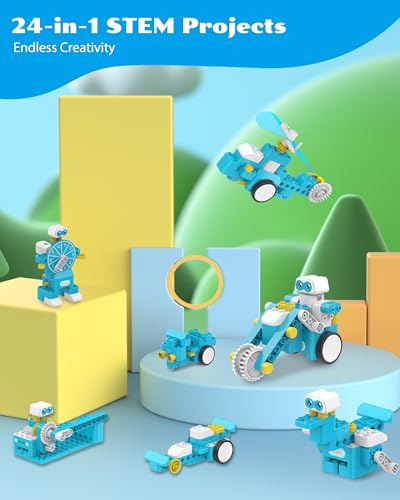 B3 Pro 24-in-1 Coding Robot Kit, Educational STEM Toy, Advanced Smart Programming for Educators, Robot Building Set with Controller&Motor&Sensors for Kids 4-6, 5-7