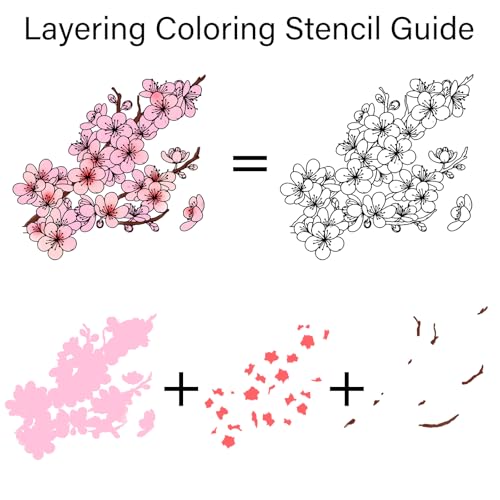 Winter Plum Blossom Stamps & Dies & Layering Coloring Stencil Set