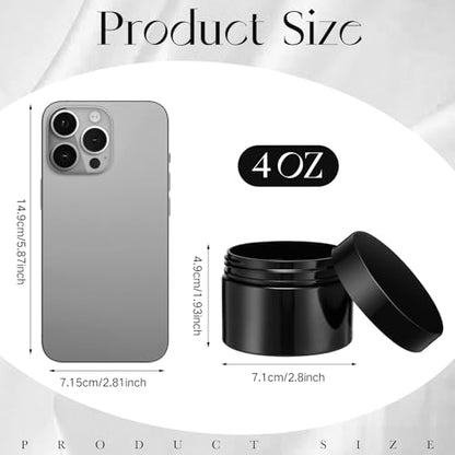 12 Pack 4 oz Plastic Container Jars with Lids Round Clear Travel Cosmetic Container Slime Jar for Toiletries (12 Count)