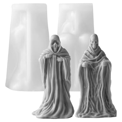 Ghost Skull Man Cylinder Candle & Resin Mold