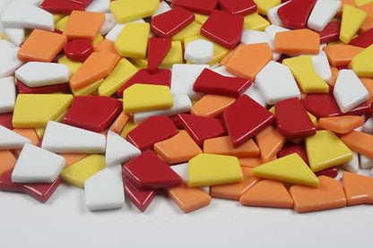 Irregular Glass Mosaic Tiles Bulk 500g Glossy and Iridescent Mosaic Glass Tiles for DIY Projects and Arts and Crafts Solid Colors and Mixes (263 Count)