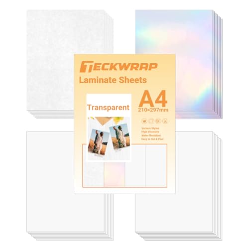 Holographic Sticker Paper Clear Overlay Lamination Vinyl Laminate Sticker Film A4 210mm x 297mm 28 sheets