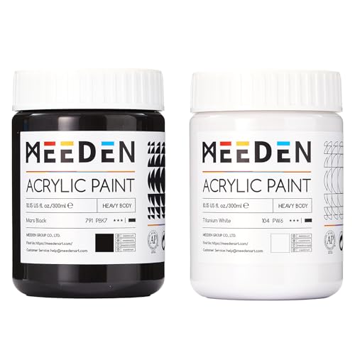 Black and White Acrylic Paint (20 Fl Oz)