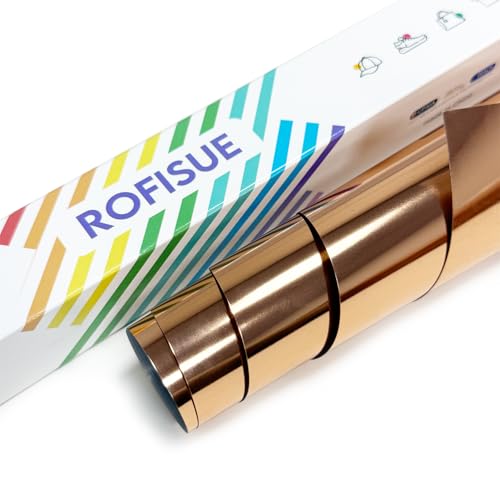 Heat Transfer Vinyl Metallic Rose Gold Foil 12"*6Ft Bundle Chrome HTV Pack in Vibrant Colors for Stunning T