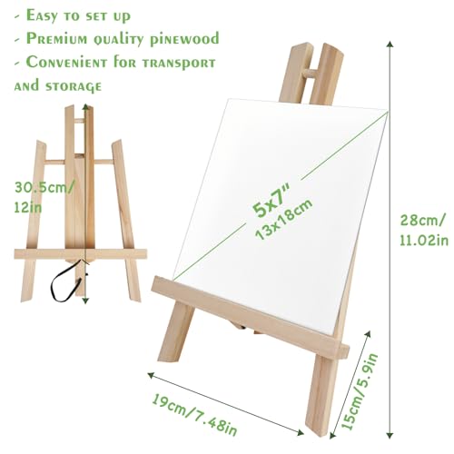 12Pack Wooden Tabletop Easel for Painting and Display (12 Count)