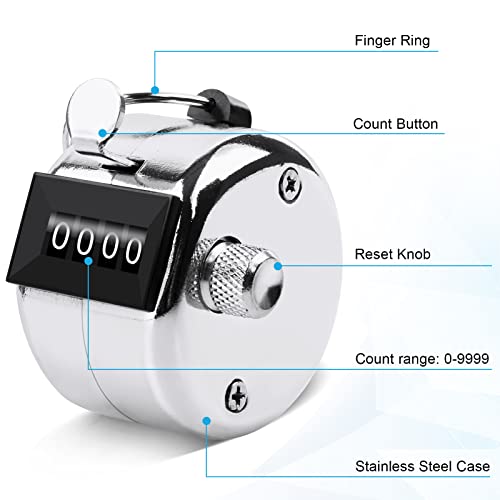 2 Pack Metal Hand Counter Four