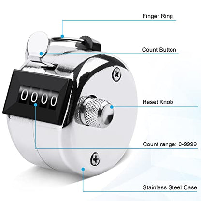 2 Pack Metal Hand Counter Four