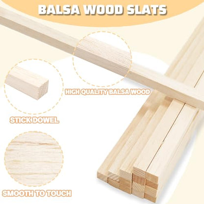 Balsa Wood Square Dowels 30Pcs 1 (30 Count)