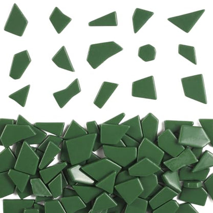 Green Glass Mosaic Tiles for Crafts Bulk (7.05 Ounce)