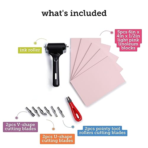Linocut Block Printing Kit for Stamp Making (11 Count)