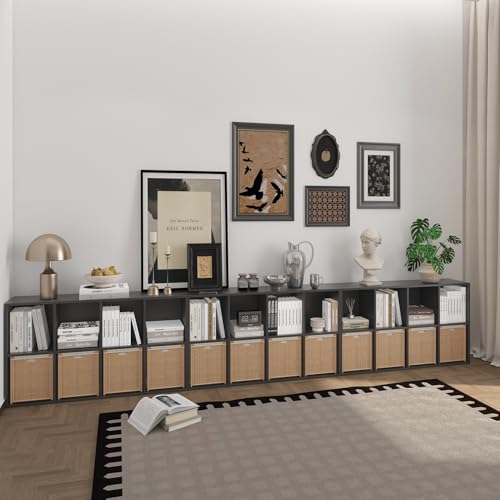 Wooden 8 Cube Storage Organizer with Closed Back Panel (8 Count)