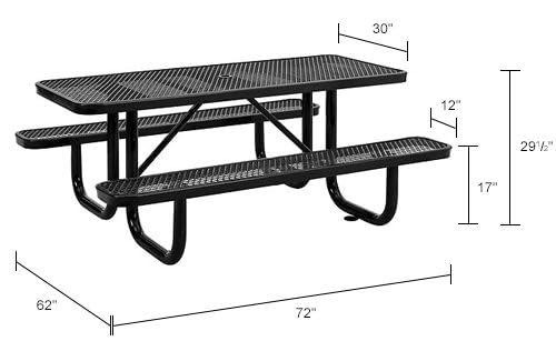 6’L Rectangular Picnic Table