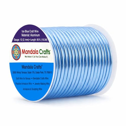 12 Gauge Ice Blue Anodized Aluminum Craft Wire