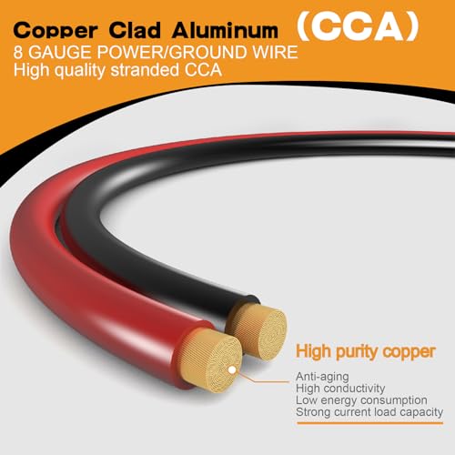100FT 8 Gauge Wire Copper Clad Aluminum CCA Black (100 Foot)