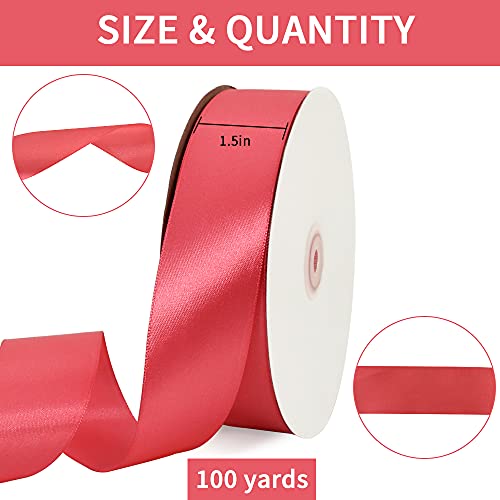100 Yard Dark Pink Satin Ribbon 1 (300 Foot)