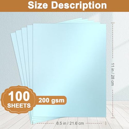 100 Sheets Blue Shimmer Cardstock 8.5 x 11 Certificate Paper 75lb (100 Count)