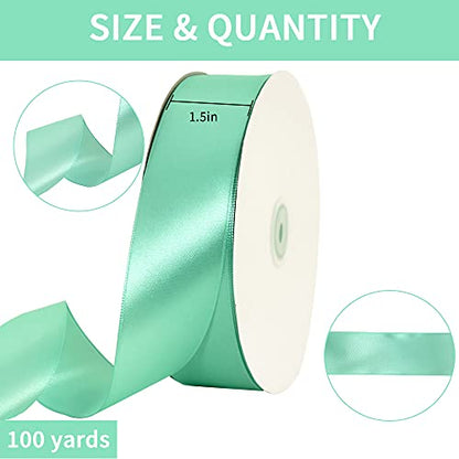 100 Yard Teal Satin Ribbon 1
