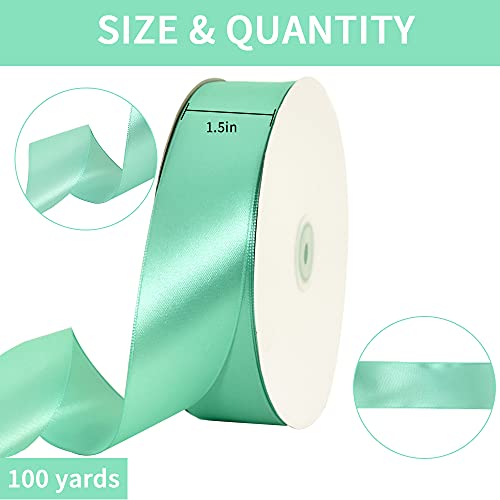 100 Yard Teal Satin Ribbon 1