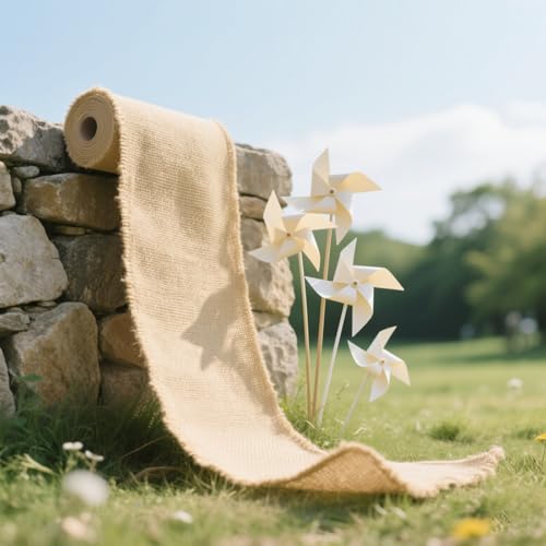 6 Inch Wide 27 Yards Burlap Ribbon (81 Foot)