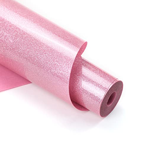 Glitter HTV 12" x 10ft Pink Glitter HTV Heat Transfer Vinyl