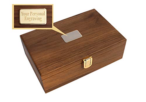 Alex Cramer Double 9 Dominoes Set for Adults with Spinners. Domino Set in Black Walnut Case. Holds 55