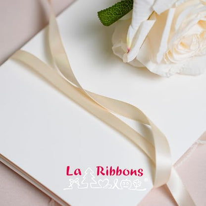 Nude Satin Ribbon 1 Inch 25 Yards Double Faced Silk Ribbon for Flower Bouquet Crafts Gift Wrapping Wedding Party Decoration
